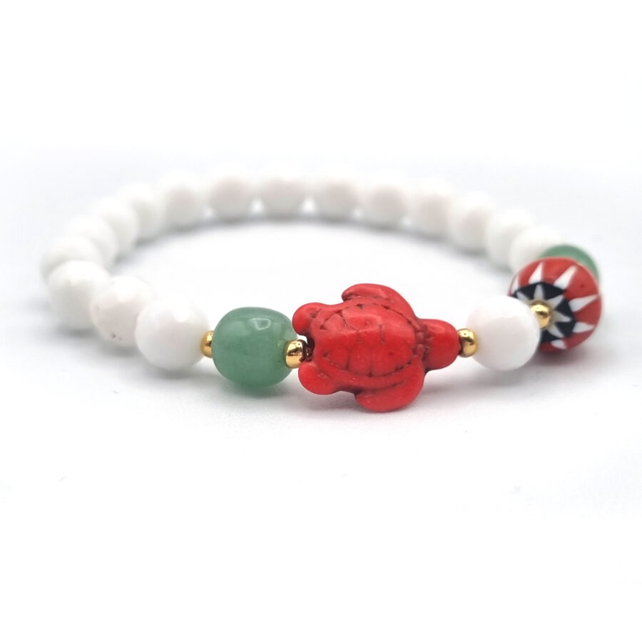 ARMBAND Jade weiß und Aventurin