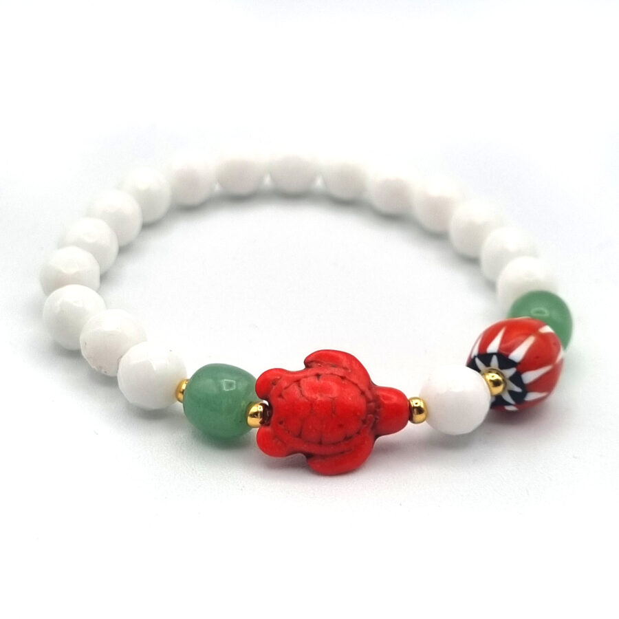 ARMBAND Jade weiß und Aventurin