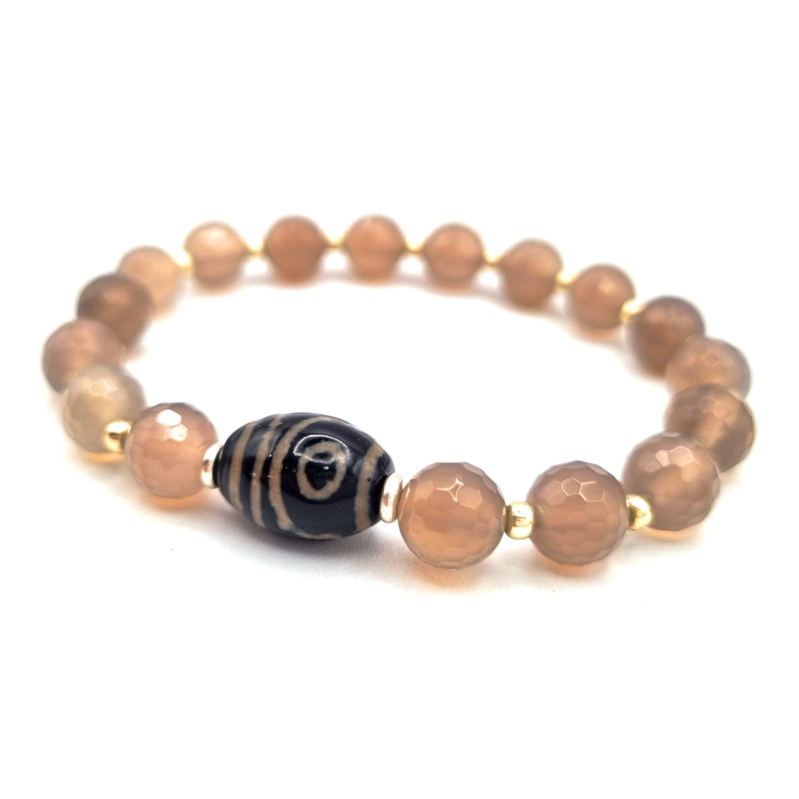 ARMBAND Achat mit Dzi Perle