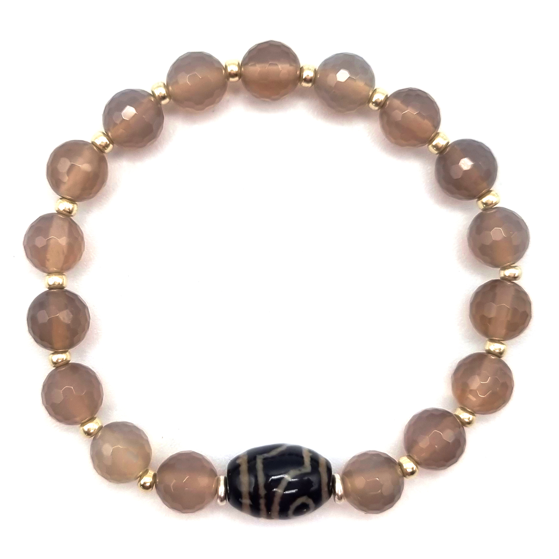 ARMBAND Achat mit Dzi Perle