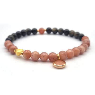 Armband Sonnenstein und Goldschein Obsidian