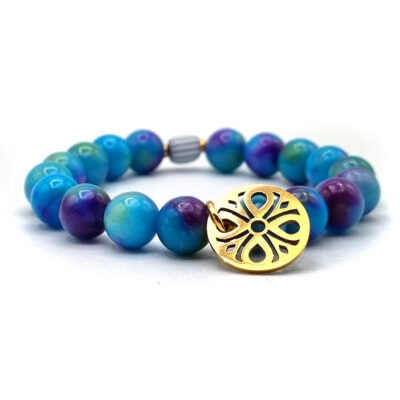 ARMBAND Jade mit Anhänger goldfarben