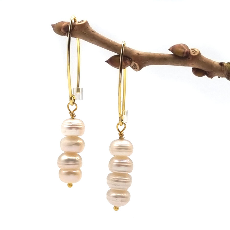 OHRRINGE mit Anhängern aus Süßwasserperlen