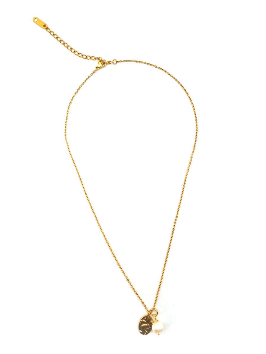 KETTE Edelstahl mit ovalem Anhänger und Perle