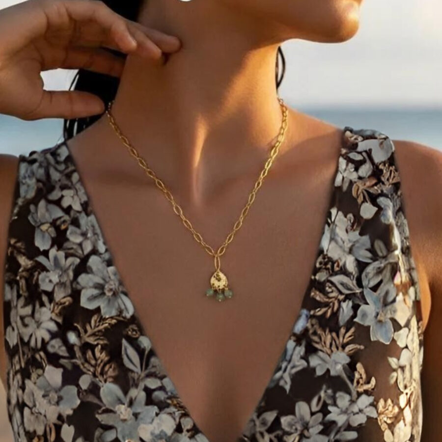 KETTE Edelstahl und Fluorit mit Silber