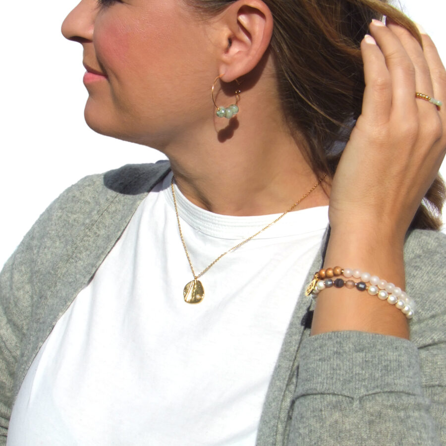 OHRRINGE Labradorit und Edelstahl