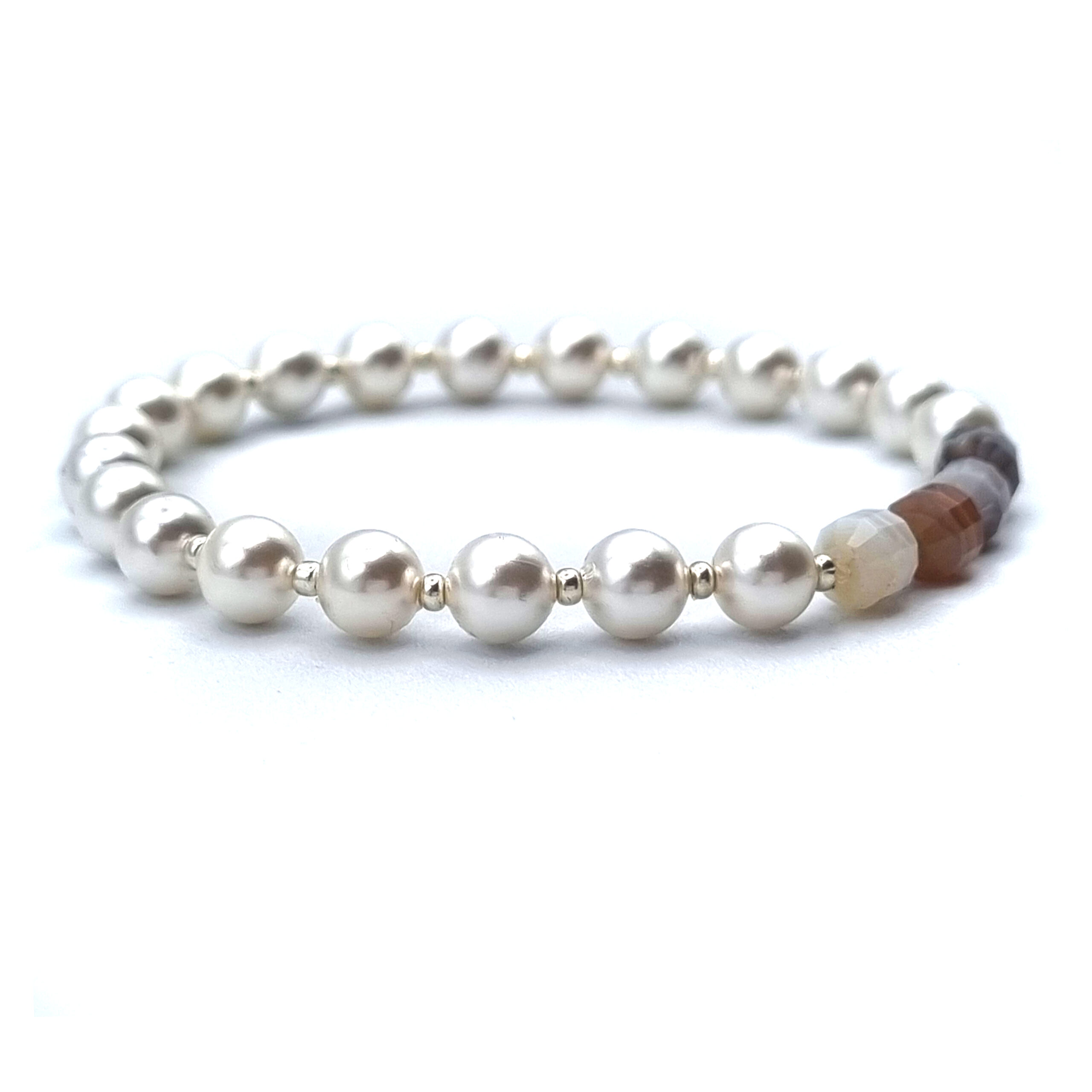 ARMBAND Süßwasserperlen mit Bandachat