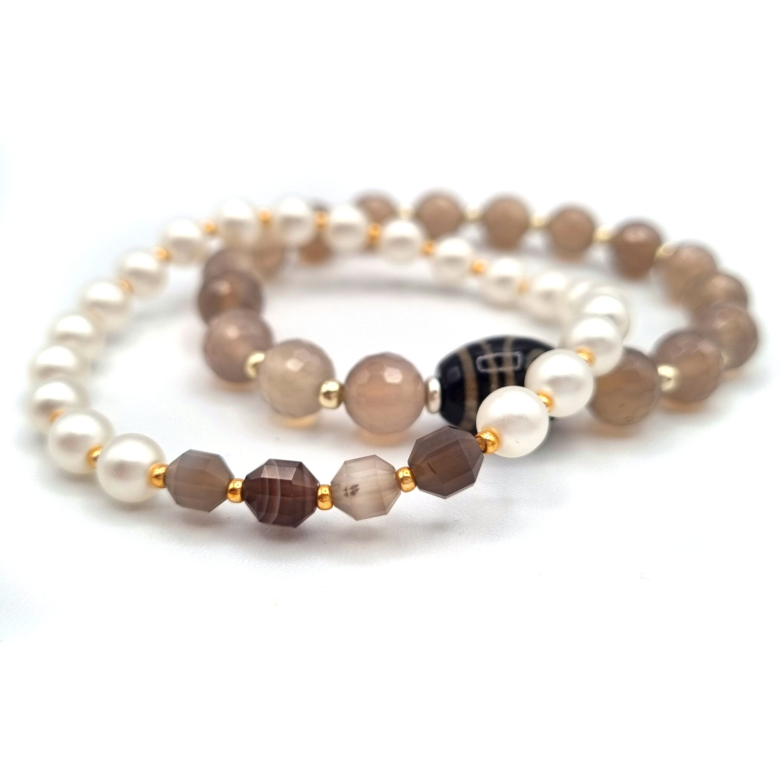 ARMBAND Achat mit Dzi Perle
