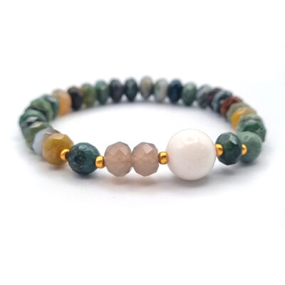 ARMBAND Achat, Moosachat und Jade