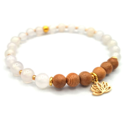 ARMBAND Achat mit Sandelholz und Anhänger