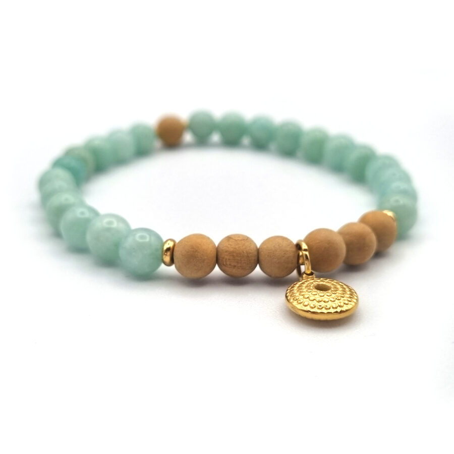 ARMBAND Jade mit Sandelholz und Anhänger