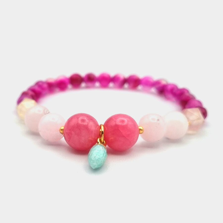 ARMBAND Achat mit Jade, Jaspis und Amazonit