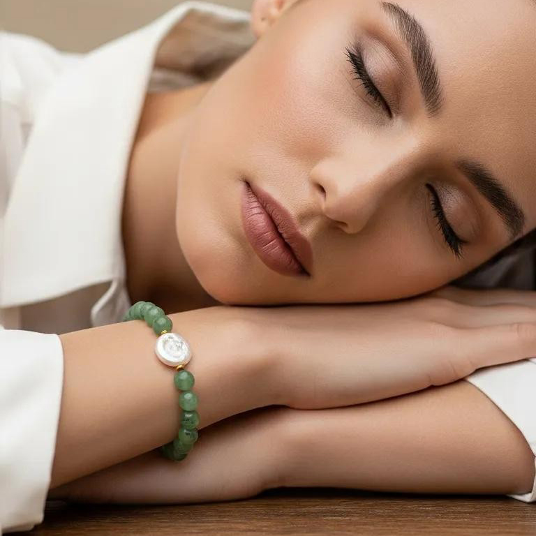 ARMBAND Aventurin mit Perle