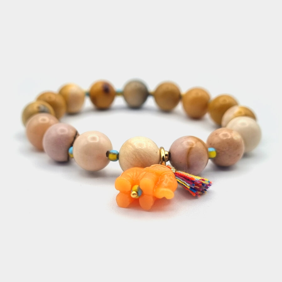 ARMBAND Mookait mit Elefant und Quaste