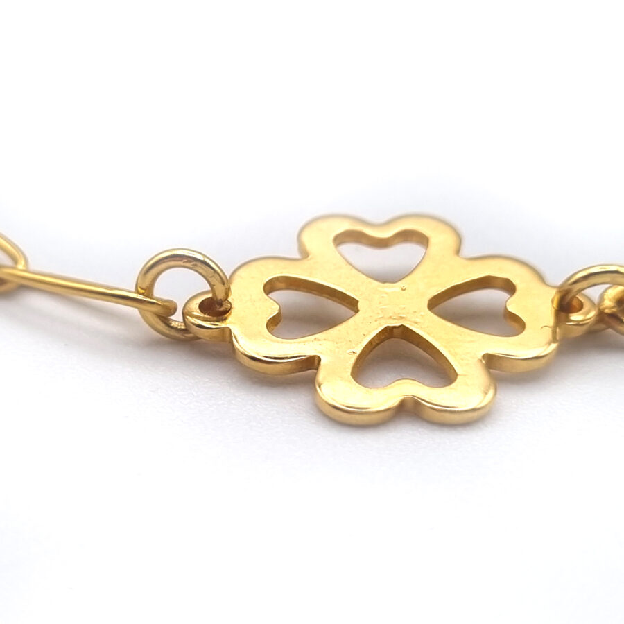 KETTE Edelstahl Paperclip mit Kleeblatt