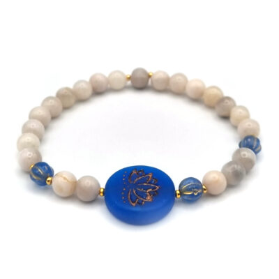 ARMBAND Naturstein mit Böhmischem Glas