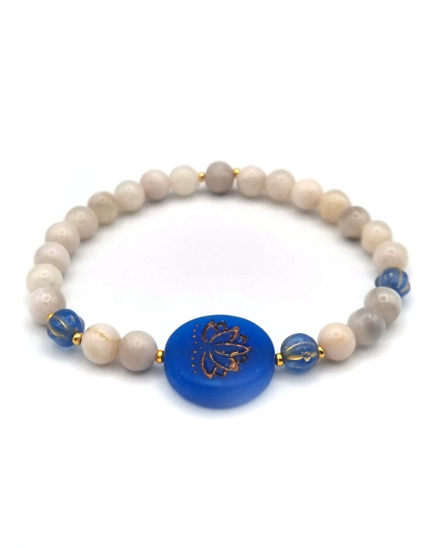 ARMBAND Naturstein mit Böhmischem Glas
