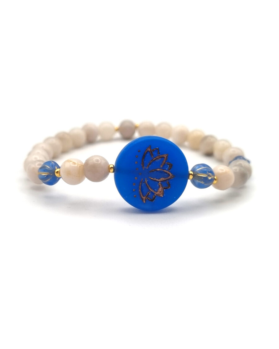 ARMBAND Naturstein mit Böhmischem Glas